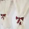 Perdele Rustice din Iuta Alba cu Tartan Scotian