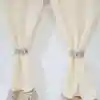Perdele Rustice din Iuta Alba cu Bride si Motive Traditionale